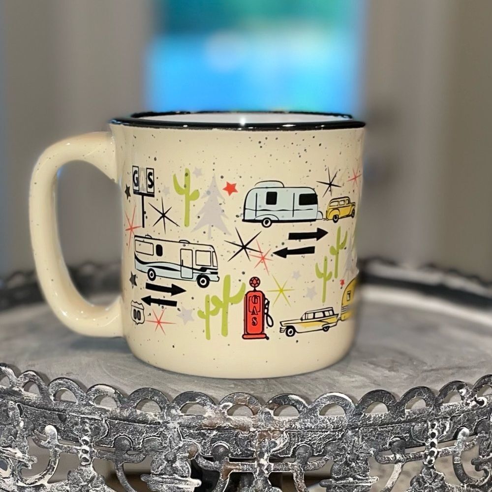 CAMP Casual 15 oz. Sturdy Ceramic 
Green Speckled Mug